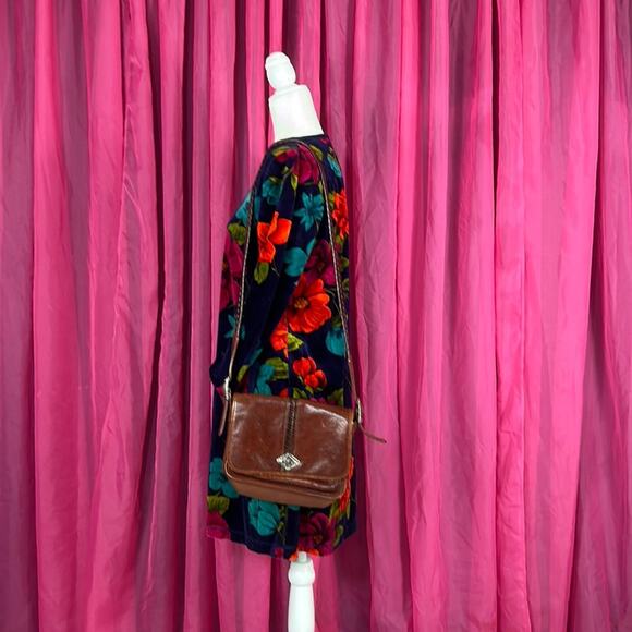 Brighton Collection Leather woven strap fold over  crossbody shoulder bag - Picture 2 of 10